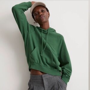 Madewell Terry Relaxed Raglan Sleeve Sweatshirt in Varsity Green Size XS